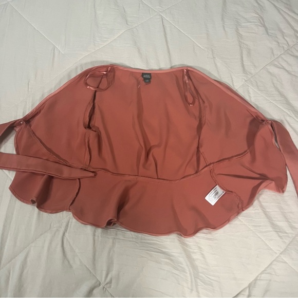 Wild Fable Pink Satin Cropped Wrap Blouse Women’s Size XS - Picture 8 of 10